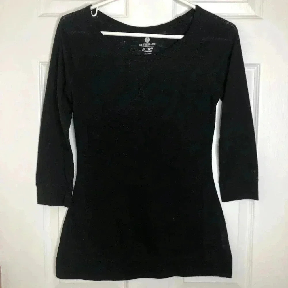Old Navy Active Shirt Long Sleeved Black Size XS